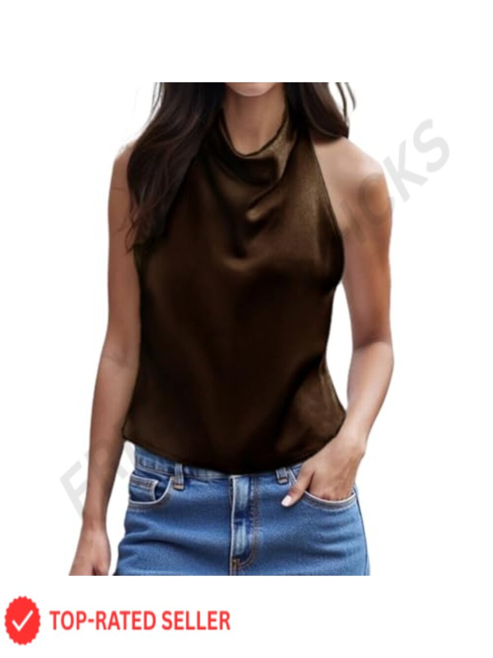 Satin Halter Tank Top Backless Sleeveless Y2K Camisole Summer Going Out